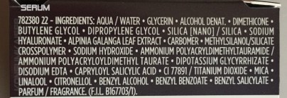 KK LOREAL filler Serum INCI