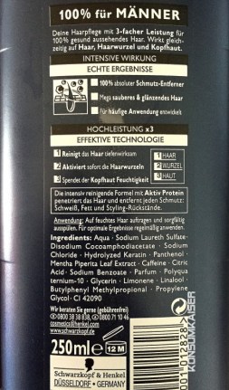 KK Schwarzkopf MEN INCI